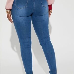 Fashion Nova Party Monster Booty Lifter Skinny Jeans - Medium Blue